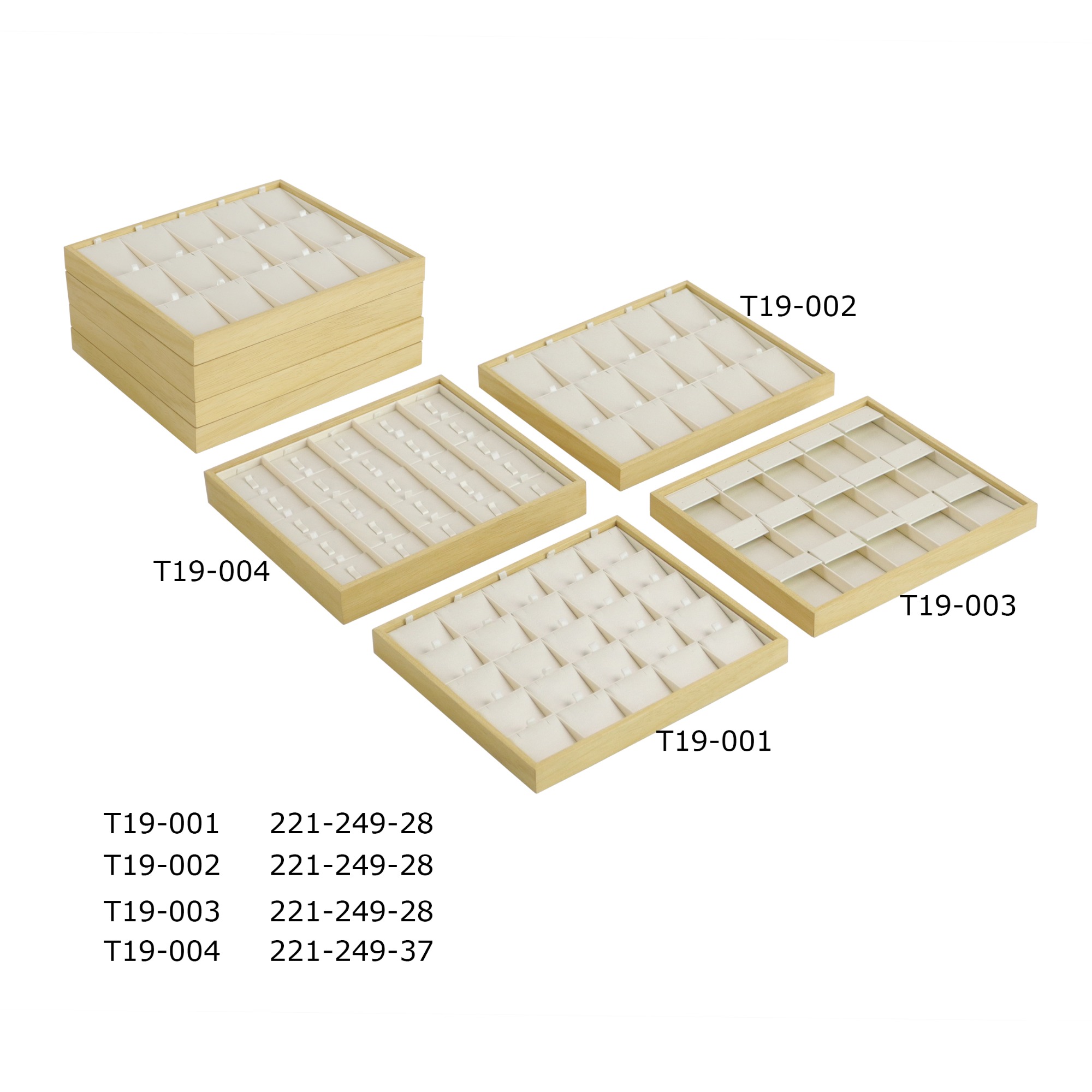 High Quality Jewelry Display Trays Stackable Jewelry Trays Velvet